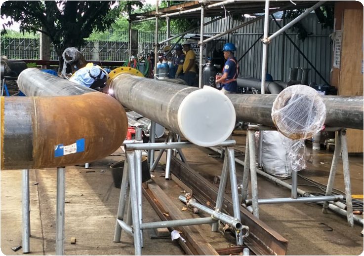 N2 plant piping, valves and skid