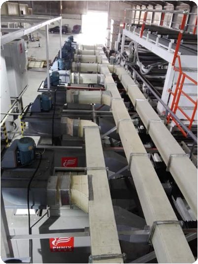 Installed duct run and hangers