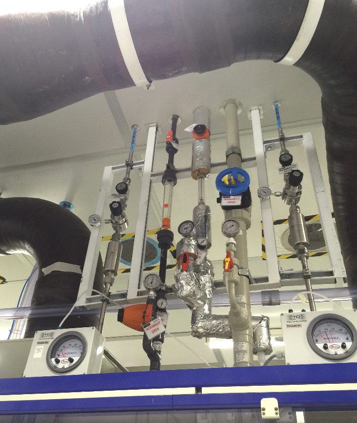 Chemical lines, labels and supports