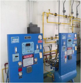 Gas-mixing equipment installed at a semiconductor fab