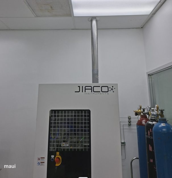Stainless gas supply piping and supports at a semiconductor fab